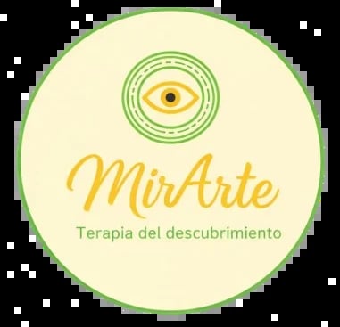 MirArte logo with eye illustration and text for therapy del descubrimiento